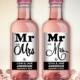 Wedding Party Favor Mini Wine Bottle Labels, Customized - Wedding, Engagement - Black and White, Mini Wine Labels - DIY Print, Printable PDF