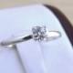 Moissanite Solitaire Ring Sterling Silver Made To Order