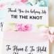 Thank you for helping Us Tie the Knot, Bridesmaid gift, gift for flower girl, Maid of Honor, Mother of the bride, hair tie gift card