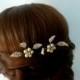 Gold Leaf Hair Pin, Gold Leaf Headpiece, Bridal Leaf  Hair Pin, Hair Accessories, Gold Hair Pin Leaf Hair Clip, Wedding Hair Pin - Leyla