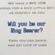Ring Bearer Card Invite - Will you be my Ring Bearer? Funny & Cute