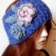 Women Crochet Headband, Knitted Hair Band, Crochet Ear Warmer, Knitted Neck Warmer, Cotton Ear Warmer, Gray Ear Warmer, Women Neck Warmer