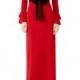 Viscose Jersey Gown with Ruffles, Red