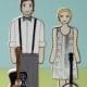 Custom Wedding/Commitment Ceremony Cake Topper Couple with Two Instruments or Objects