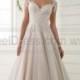 Essense of Australia Illusion Sleeve Wedding Dress With Keyhole Back Style D2253