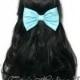 Light Blue Hair Bow, Satin Hair Bow Clip, Bows For Women, Kawaii Bows, Handmade Bow, Satin Fabric Bow, Lolita, Big Bow, Baby Girl Bow, 055