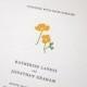 Letterpress Wedding Invitation - Poppy - simple, tasteful botanical Letterpress Wedding Invitation