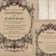 Goth Wedding Invitation, Halloween Wedding Invitations, Printable Vintage Wedding Invite, Vintage Blush Roses Wedding Invitation