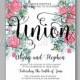Rose wedding invitation printable template with floral wreath or bouquet of rose flower and daisy - Unique vector illustrations, christmas cards, wedding invitations, images and photos by Ivan Negin