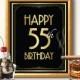 Printable HAPPY 55th BIRTHDAY - 1920'ies Gatsby retro/vintage party - bar sign, menu, wedding decoration, birthday deco, party decoration