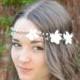 Bohemian Wedding  Headband ,Wedding Halo, White Flower crown , Bridal Crystal Headpiece, Wedding Hair Vine Wrap, Wedding Accessories