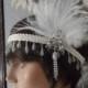 GREAT GATSBY headpiece headband fascinator hair accessories the great gatsby ivory roaring 20's wedding headband wedding accessories flapper