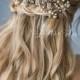 Boho Gold Or Silver Flower Leaf Hair Vine Wedding Headpiece, Wire Hair Comb, Wedding Gold Hair Vine Leaves, Boho Headpiece - 'EMMALINE'