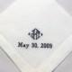 Linen Mans Wedding Handkerchief Embroidered Personalized Hanky for Men No. HML403