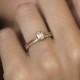 Diamond Ring Engagement, Emerald Diamond Engagement Ring With A Pave Diamond Eternity Ring, Wedding Set, 18k Solid Gold Diamond Ring Set