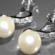 Ivory Pearl Bridal Earrings Small Pearl CZ Earring Studs Swarovski 8mm Pearl Sterling Silver Posts Earrings Wedding Jewelry Bridal Jewelry