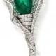 An Emerald And Diamond Brooch/pendant