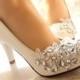 2015 Women's Spring And Summer Wedding Shoes Handmade White Lace Wedding Shoes Bride Bridesmaid Shoes Flower Rhinestone  -inWomen's Pumps From Shoes On Aliexpress.com 