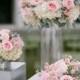 Pink Rose White Hydrangea Arrangements