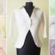 Natural white / or in pastel colors / wedding bolero with wide collar / hand made / softest wool