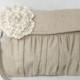 Rustic wedding clutch - wedding clutch - bridesmaid clutches - linen and lace