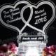 Double Heart Shaped Lighted Wedding Cake Topper Acrylic Top Custom Engraved
