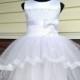 Flower girl Dress, Chiffon flower girl Dress, Lace Dress for Girl,White flowergirl dress, Wedding junior bridesmaids dress