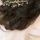 Gold Hair Comb, Gold Headpiece, Crystal Comb, Pearl Comb, Twig Comb, Bridal Comb, Pearl hairpiece, Bridal accessory, gold headpiece, KATYA