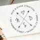 Self-Inking Return Address Stamp, Hearts and Crossing Arrows Graphic, Custom Rubber Stamp, Wedding Invitation Envelope Addressing