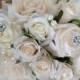 Beautiful Vintage Inspired Silk Rose Wedding Bouquet.