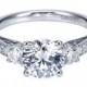 1.75cttw 3-Stone Plus Trellis Diamond Engagement Ring With Bead Set Side Diamonds