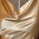 Golden Champagne stretch Satin gown