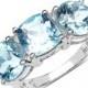 Olivia Leone 7.50 Carat Genuine Blue Topaz .925 Sterling Silver Ring By Olivia Leone