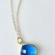 Simple Sapphire Necklace - Royal Blue Sapphire Necklace