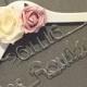 Personalised Bridal Hanger - Wedding Hanger with roses - Prom Dress Hanger - choose from 12 colours - 2 rows 2 Roses