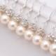 8 Pairs Ivory Pearl Earrings, Pearl and Rhinestone Earrings, 8 Pairs Bridesmaid Earrings, Cream Pearl and Crystal Earrings 0111