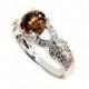 Unique Infinity Design 1 Carat Chocolate Color Brown Diamond with White Diamond Accent Engagement Ring, Anniversary Ring