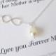 Mother of the Bride Infinity Lariat Necklace, Personalized mothers gifts, Thank you Mom card, gift for mother of the bride, Mother Gift