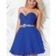 Jovani Strapless Chiffon Short Homecoming Dress with Beaded Belt 9584 - Brand Prom Dresses