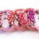 Multicolor flower bracelet polymer clay crochet rope bracelet gentle gift for her unusual casual bracelet spring summer bracelet romantic