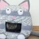PATTERN: Crochet Cat Bed Cave Kitty Kat House T Shirt Yarn