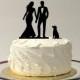 WEDDING CAKE TOPPER with Dog Bride and Groom Silhouette Cake Topper for Wedding Cake Romantic Cake Topper Wedding Topper with Peg Dog