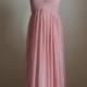 Pink Sweetheart Bridesmaid Dress Floor Length Chiffon Pink Strapless Bridesmaid Dress-Custom Dress