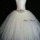 Ivory lace corset & rhinestones belt flower girl dress/ Junior bridesmaids dress/ Wedding flower girl