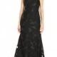 Beter Gifts®  Vera Wang Women's Burnout Organza Gown with Mesh, Black, 2
