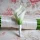 Ivory Calla Lily Boutonniere - Real Touch Wedding Boutonniere