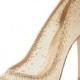 Gemma Crystal Peep-Toe Ankle-Strap Pump, Gold