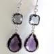 Amethyst Purple earrings, Gray Earrings, Bridesmaid Gift Wedding Earrings Bridal Jewelry ,Puple DanlgeEarrings, Gray Earrings, Gift