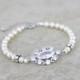 Crystal bridal bracelet, Bridesmaid bracelet, Wedding jewelry, Swarovski bracelet, Rhinestone bracelet, Simple bracelet, Vintage ELLA