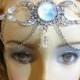Triple Moon Goddess, Opalite Ritual Headpiece, Handfasting